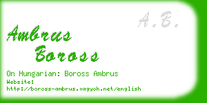 ambrus boross business card